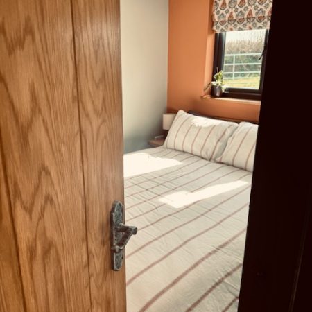 bed with door open